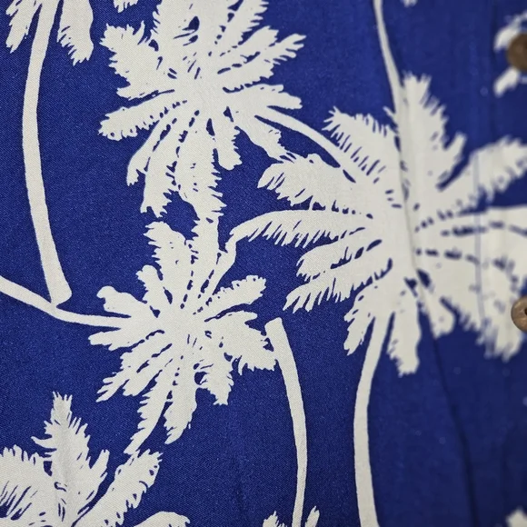 Kenny Flowers Blue Palm Limited Edition Button Down Cotton Hawaiian Shirt S - Picture 7 of 12